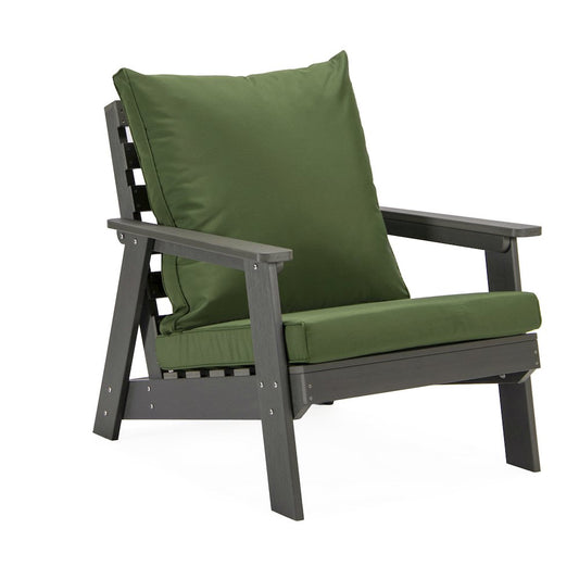 Alpine - Grey Chair - Dark Green Cushions