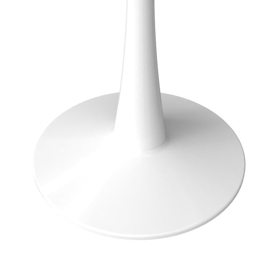 Bristol 35" round dining table White base with Black Sintered stone Top