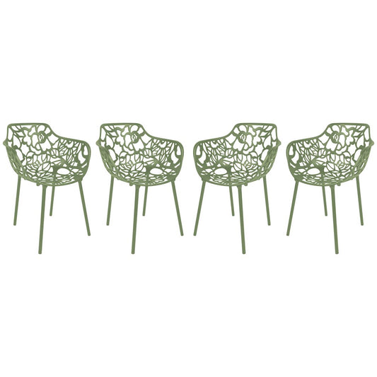 Modern Devon Aluminum Armchair, Set of 4