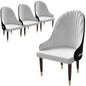 Elara Collection Wooden Dining Chair in Black/White Set of 4