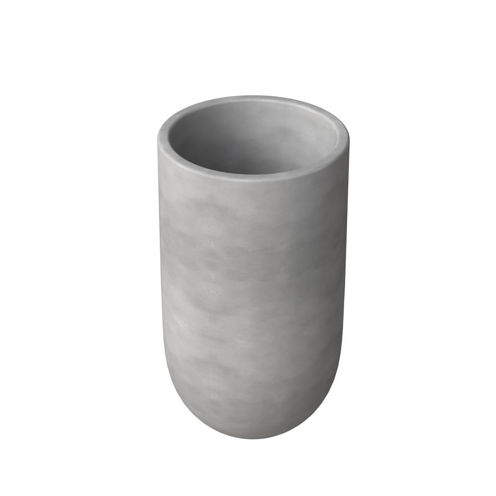 Topiary Series Poly Stone Planter in Dark Grey 11.4 Dia, 23.6 High