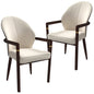 Opaline Series Elegant Wooden Dining Chair in Brown/Cream - Set of 2