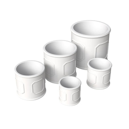 Meadow Series Poly Stone Planter Set in White