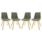 Markley Modern Leather Dining Chair With Gold Legs Set of 4