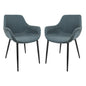 Markley Modern Leather Dining Arm Chair With Metal Legs Set of 2