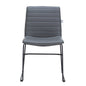 Zylar Series Office Guest Chair in Grey Leather