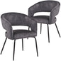 Gavin Series Modern Chair Black Frame in Charcoal Set of 2
