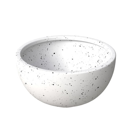 Iris Fiberstone Planter in White 9 Dia