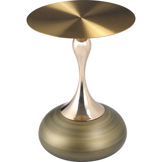 Savoy Collection Modern End Table In Brass Color
