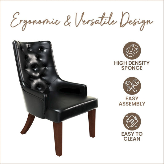 Spruce Collection Modern Wooden Dining Chair in Charcoal Grey Set of 4
