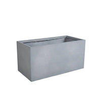 Flora Series Rectangle Poly Stone Planter in Grey 15.7 x 15.7, 35.4 Long