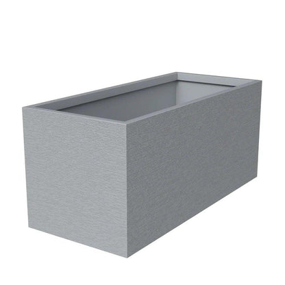 Flora Series Rectangle Poly Stone Planter in Grey 15.7 x 15.7, 35.4 Long