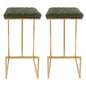 Quincy Leather Bar Stools With Gold Metal Frame Set of 2