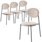 Euston Modern Velvet Dining Chair with Grey Steel Frame, Set of 4
