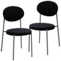 Euston Modern Velvet Dining Chair with Grey Steel Frame, Set of 2