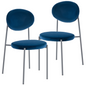 Euston Modern Velvet Dining Chair with Grey Steel Frame, Set of 2