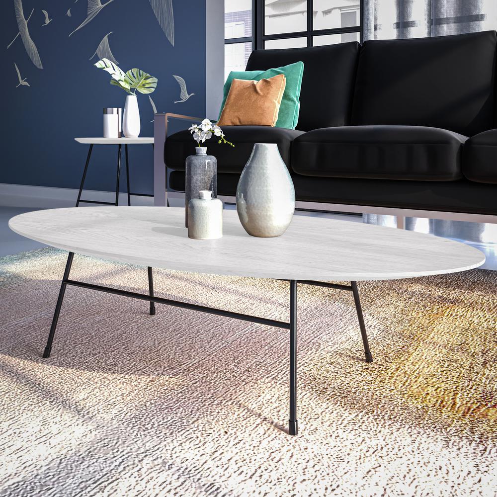 Rossmore Oval Coffee Table with Ash Veneer Top