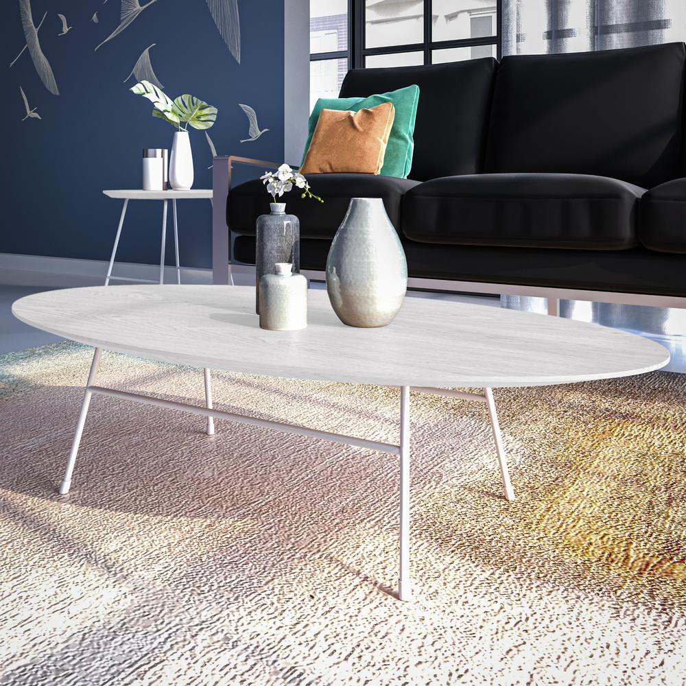 Rossmore Oval Coffee Table with Ash Veneer Top