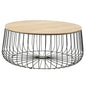 Runswick Modern Wood Top Coffee Table With Metal Base