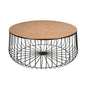 Runswick Modern Wood Top Coffee Table With Metal Base