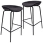Barstool with Upholstered Faux Leather Seat and Powder Coated Iron Frame