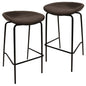 Barstool with Upholstered Faux Leather Seat and Powder Coated Iron Frame