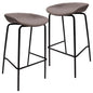 Barstool with Upholstered Faux Leather Seat and Powder Coated Iron Frame