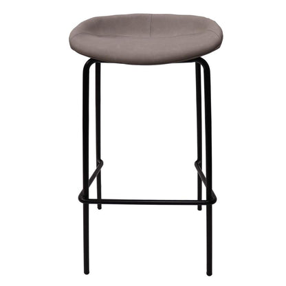 Barstool with Upholstered Faux Leather Seat and Powder Coated Iron Frame