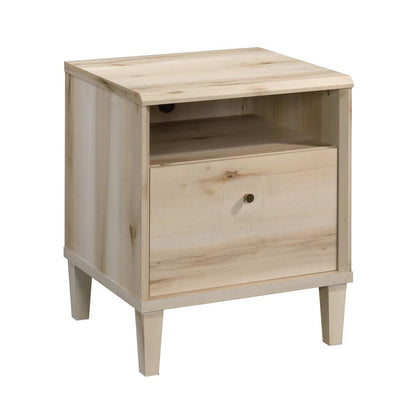 Sauder Willow Place 1Drawer Night Stand with Open Shelf Storage, Pacific Maple