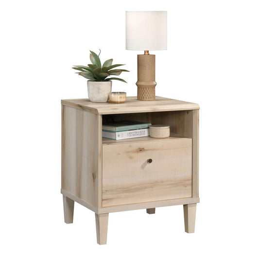 Sauder Willow Place 1Drawer Night Stand with Open Shelf Storage, Pacific Maple