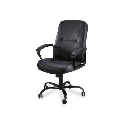 Serenity Big/Tall High Back Leather Chair, Supports Up to 500 lb, 19.5" to 22.5" Seat Height, Black