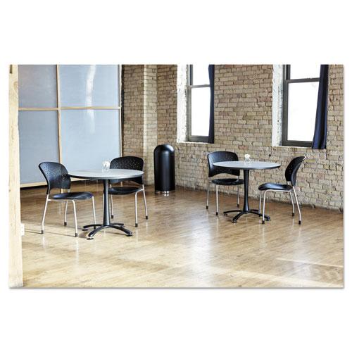 Rêve Series Guest Chair W/ Straight Legs, Black Plastic, Silver Steel, 2/Carton