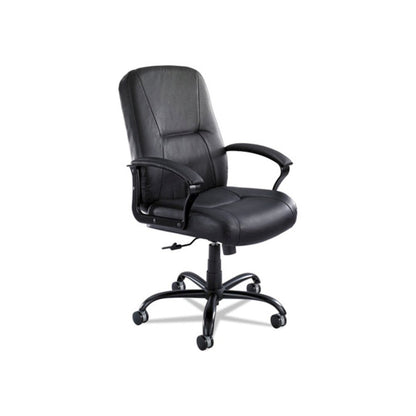 Serenity Big/Tall High Back Leather Chair, Supports Up to 500 lb, 19.5" to 22.5" Seat Height, Black