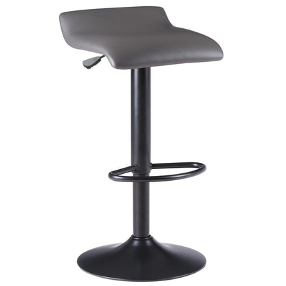 Tarah Adjustable Swivel Stools, 2-Pc Set, Black & Slate Gray