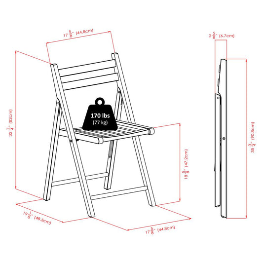 Robin 4-PC Folding Chair Set Natural