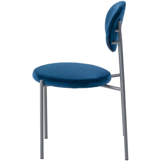 Euston Modern Velvet Dining Chair with Grey Steel Frame, Set of 4