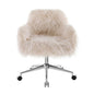 Fiona Faux Fur Office Chair, Pink