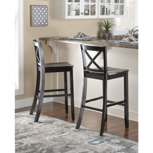 Black 30 In X Back Bar Stool