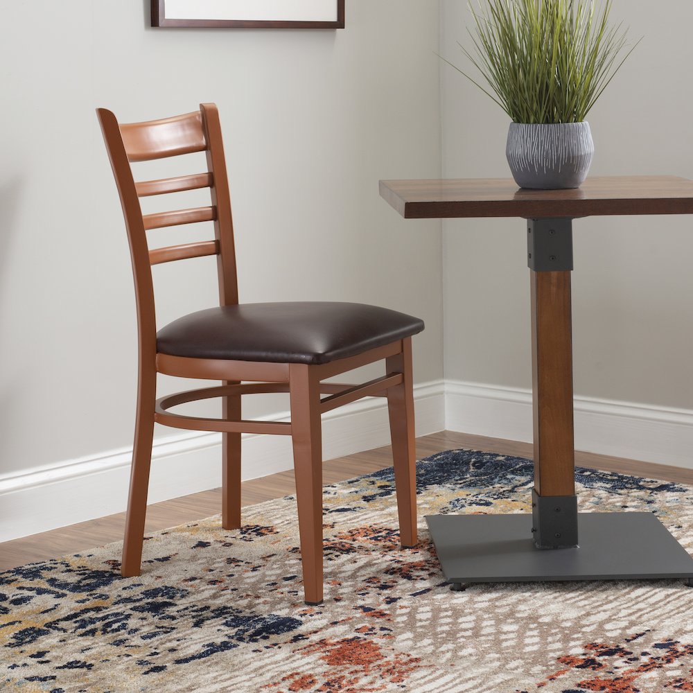Baxter Metal Side Chair Honey  Burgundy Set Of 2