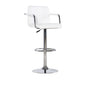 White and Chrome Quilted Barstool