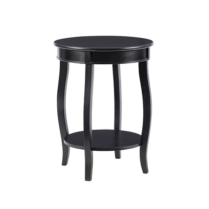 Black Round Table with shelf