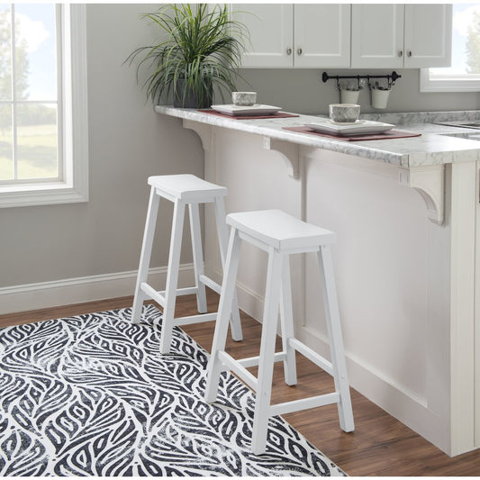 White Saddle Bar Stool