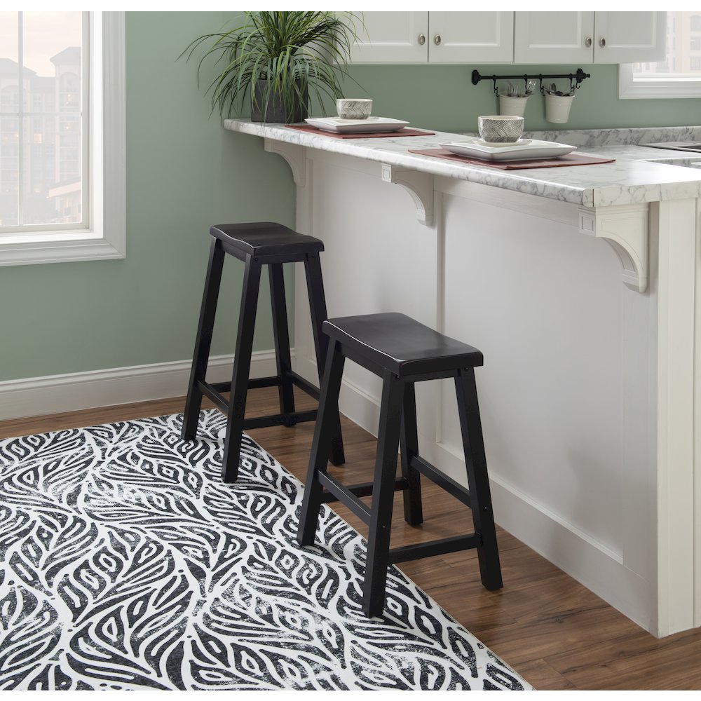 Antique Black with Sand Through Terra Cotta Bar Stool