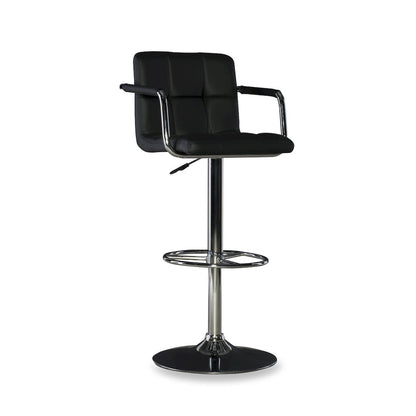 Black and Chrome Quilted Barstool