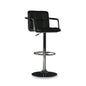 Black and Chrome Quilted Barstool