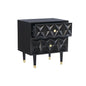 Two Drawer Geo Texture Nightstand Black