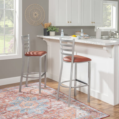 Baxter Metal Barstool Silver Set Of 2