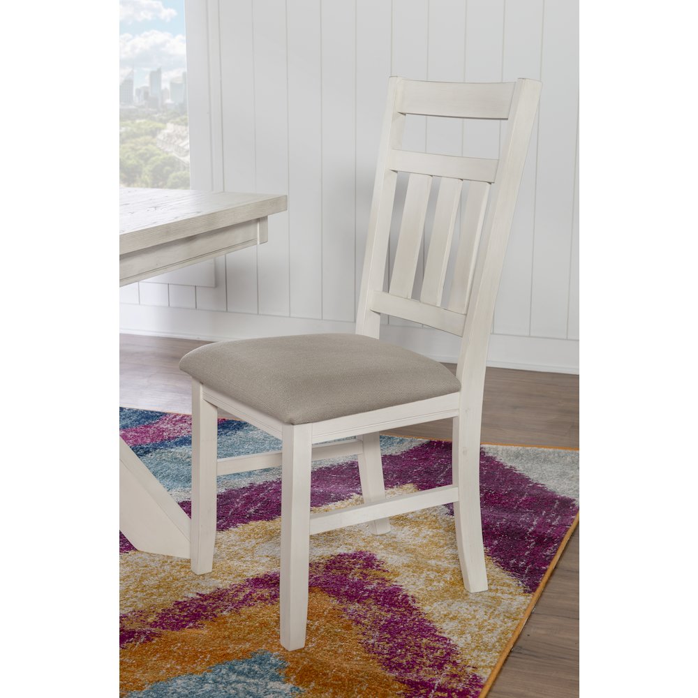 Turino Distressed White Side Chair