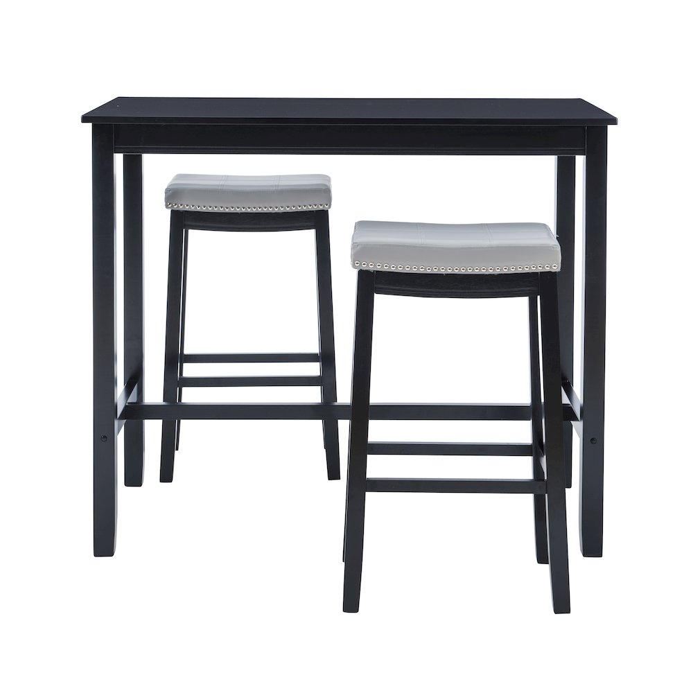 Claridge 3Pc Bar Set Black Grey