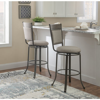 Franklin Swivel Barstool, Pewter